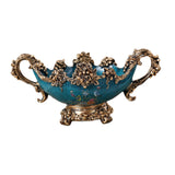 Maxbell Pedestal Fruit Plate Decorative Food Storage Dish with Base for Kitchen Home blue