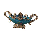 Maxbell Pedestal Fruit Plate Decorative Food Storage Dish with Base for Kitchen Home blue