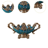 Maxbell Pedestal Fruit Plate Decorative Food Storage Dish with Base for Kitchen Home blue