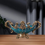 Maxbell Pedestal Fruit Plate Decorative Food Storage Dish with Base for Kitchen Home blue