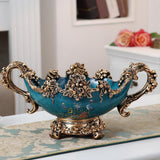 Maxbell Pedestal Fruit Plate Decorative Food Storage Dish with Base for Kitchen Home blue