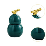 Maxbell Toothpick Holder Dispenser Cotton Swab Jar for Kitchen Home Bathroom Shelves green