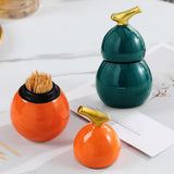 Maxbell Toothpick Holder Dispenser Cotton Swab Jar for Kitchen Home Bathroom Shelves green