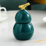 Maxbell Toothpick Holder Dispenser Cotton Swab Jar for Kitchen Home Bathroom Shelves green