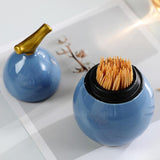 Maxbell Toothpick Holder Dispenser Cotton Swab Jar for Kitchen Home Bathroom Shelves blue
