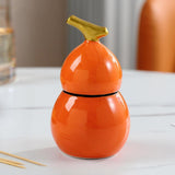 Maxbell Toothpick Holder Dispenser Cotton Swab Jar for Kitchen Home Bathroom Shelves orange
