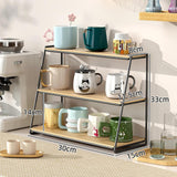 Maxbell 3 Tier Coffee Mug Holder Multifunctional Mug Shelf for Cups Condiments Bowls black S