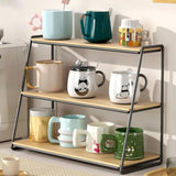 Maxbell 3 Tier Coffee Mug Holder Multifunctional Mug Shelf for Cups Condiments Bowls black S