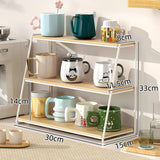Maxbell 3 Tier Coffee Mug Holder Multifunctional Mug Shelf for Cups Condiments Bowls white L