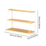 Maxbell 3 Tier Coffee Mug Holder Multifunctional Mug Shelf for Cups Condiments Bowls white L
