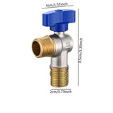 Maxbell Angle Stop Valve 1/2'' Replacement Brass Faucet Valve for Faucet Toilet Sink Blue