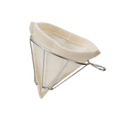 Maxbell Flannel Cloth Coffee Filter Strainer Stainless Steel Funnel for Home Camping