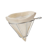 Maxbell Flannel Cloth Coffee Filter Strainer Stainless Steel Funnel for Home Camping