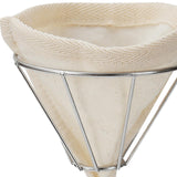 Maxbell Flannel Cloth Coffee Filter Strainer Stainless Steel Funnel for Home Camping