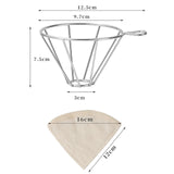 Maxbell Flannel Cloth Coffee Filter Strainer Stainless Steel Funnel for Home Camping