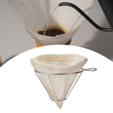 Maxbell Flannel Cloth Coffee Filter Strainer Stainless Steel Funnel for Home Camping