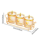 Maxbell Dry Fruit Jars with Lid with Tray Snack Container for Living Room Party Home Amber