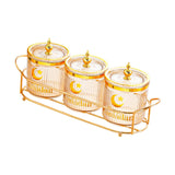 Maxbell Dry Fruit Jars with Lid with Tray Snack Container for Living Room Party Home Amber