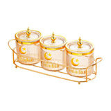 Maxbell Dry Fruit Jars with Lid with Tray Snack Container for Living Room Party Home Amber