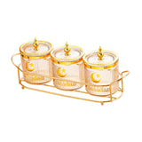 Maxbell Dry Fruit Jars with Lid with Tray Snack Container for Living Room Party Home Amber
