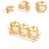 Maxbell Dry Fruit Jars with Lid with Tray Snack Container for Living Room Party Home Amber