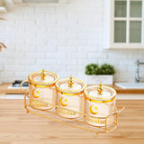 Maxbell Dry Fruit Jars with Lid with Tray Snack Container for Living Room Party Home Amber