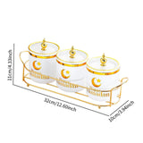 Maxbell Dry Fruit Jars with Lid with Tray Snack Container for Living Room Party Home White