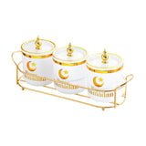 Maxbell Dry Fruit Jars with Lid with Tray Snack Container for Living Room Party Home White