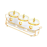Maxbell Dry Fruit Jars with Lid with Tray Snack Container for Living Room Party Home White