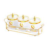 Maxbell Dry Fruit Jars with Lid with Tray Snack Container for Living Room Party Home White