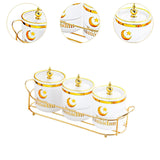 Maxbell Dry Fruit Jars with Lid with Tray Snack Container for Living Room Party Home White