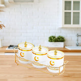 Maxbell Dry Fruit Jars with Lid with Tray Snack Container for Living Room Party Home White