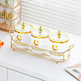 Maxbell Dry Fruit Jars with Lid with Tray Snack Container for Living Room Party Home White