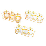Maxbell Sugar Jars Wedding Decor with Tray Multifunctional for Kitchen Holiday Candy Amber