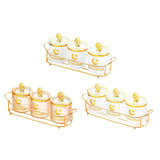 Maxbell Sugar Jars Wedding Decor with Tray Multifunctional for Kitchen Holiday Candy Amber