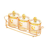 Maxbell Sugar Jars Wedding Decor with Tray Multifunctional for Kitchen Holiday Candy Amber