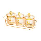 Maxbell Sugar Jars Wedding Decor with Tray Multifunctional for Kitchen Holiday Candy Amber