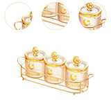 Maxbell Sugar Jars Wedding Decor with Tray Multifunctional for Kitchen Holiday Candy Amber