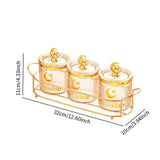 Maxbell Sugar Jars Wedding Decor with Tray Multifunctional for Kitchen Holiday Candy Amber