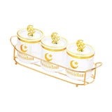 Maxbell Sugar Jars Wedding Decor with Tray Multifunctional for Kitchen Holiday Candy Transparent