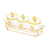 Maxbell Sugar Jars Wedding Decor with Tray Multifunctional for Kitchen Holiday Candy Transparent