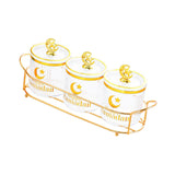 Maxbell Sugar Jars Wedding Decor with Tray Multifunctional for Kitchen Holiday Candy Transparent