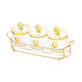 Maxbell Sugar Jars Wedding Decor with Tray Multifunctional for Kitchen Holiday Candy Transparent