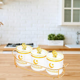 Maxbell Sugar Jars Wedding Decor with Tray Multifunctional for Kitchen Holiday Candy Transparent