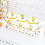 Maxbell Sugar Jars Wedding Decor with Tray Multifunctional for Kitchen Holiday Candy Transparent