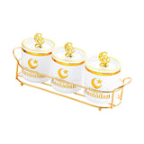 Maxbell Sugar Jars Wedding Decor with Tray Multifunctional for Kitchen Holiday Candy White