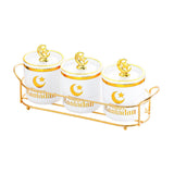 Maxbell Sugar Jars Wedding Decor with Tray Multifunctional for Kitchen Holiday Candy White