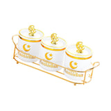Maxbell Sugar Jars Wedding Decor with Tray Multifunctional for Kitchen Holiday Candy White