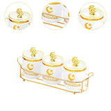 Maxbell Sugar Jars Wedding Decor with Tray Multifunctional for Kitchen Holiday Candy White
