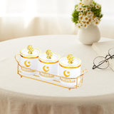 Maxbell Sugar Jars Wedding Decor with Tray Multifunctional for Kitchen Holiday Candy White